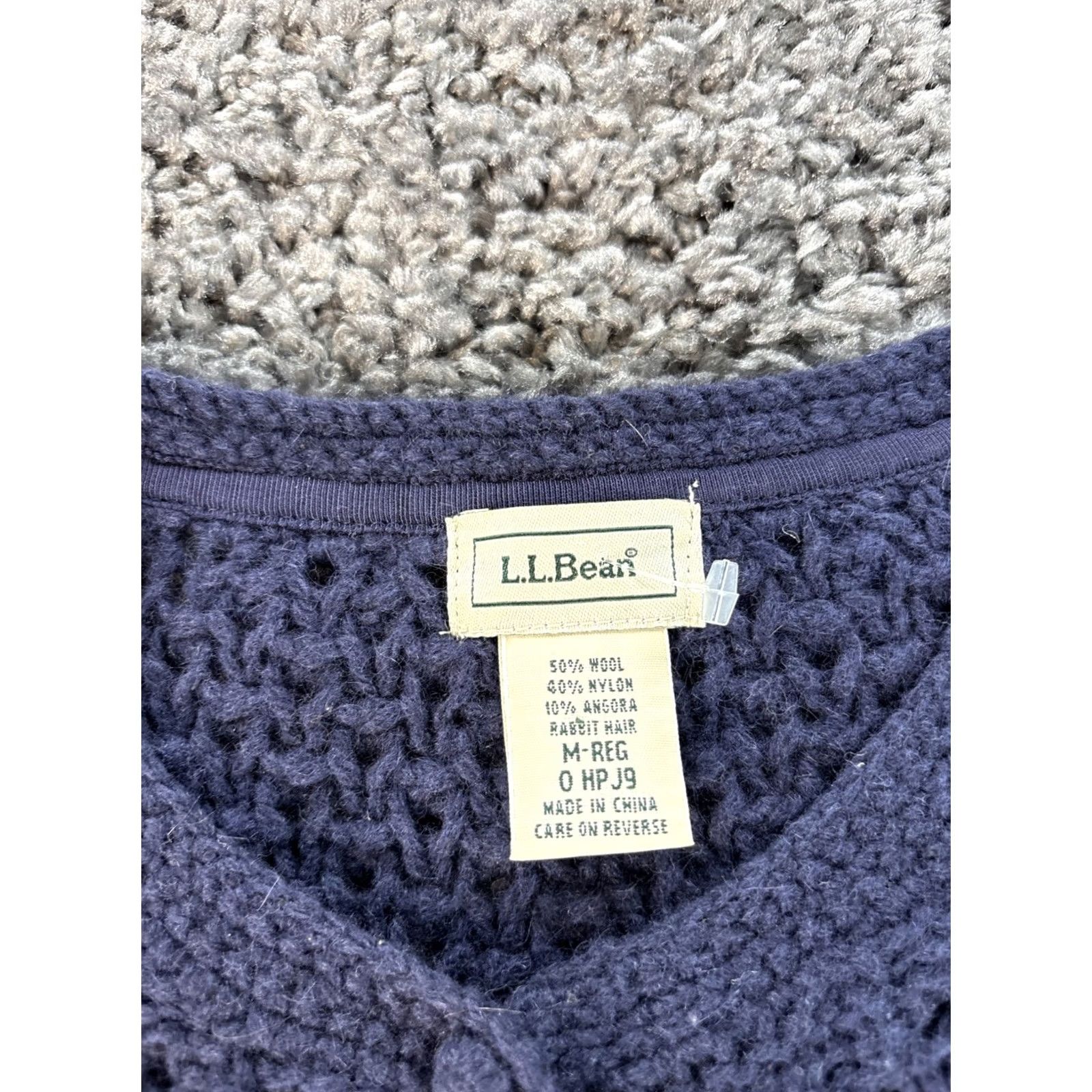 Vintage VINTAGE L.L. Bean Cardigan Sweater Womens M Wool Rabbit Hair Blend Crochet Blue Crew Neck 90s Preppy Womens Size M / US 6-8 / IT 42-44 - 4 Thumbnail