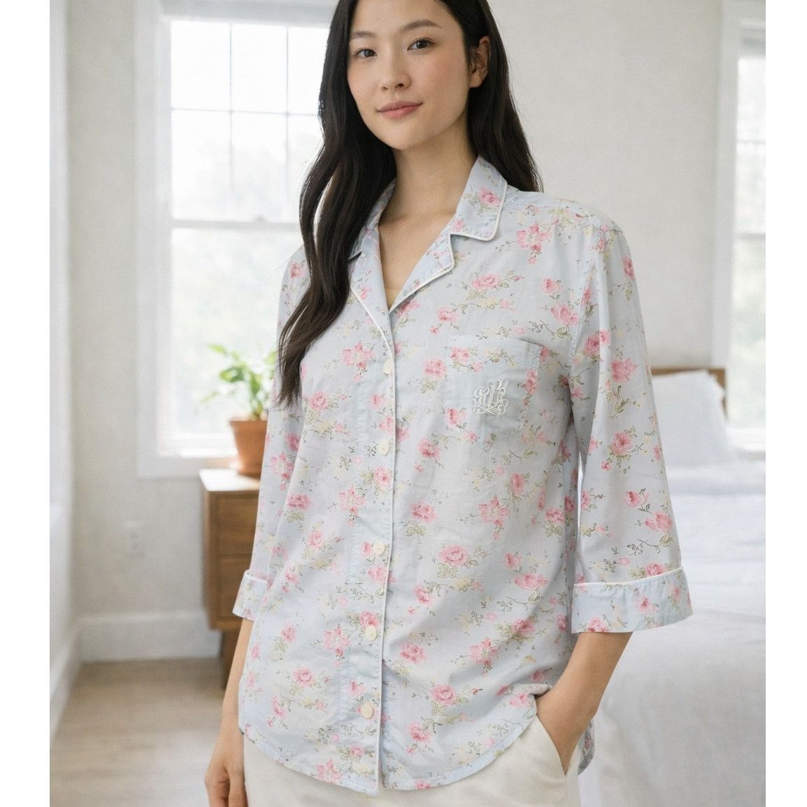 Lauren Ralph Lauren Lauren Ralph Lauren Pajama PJ Top Floral LRL Monogram M Size M / US 6-8 / IT 42-44 - 2 Thumbnail
