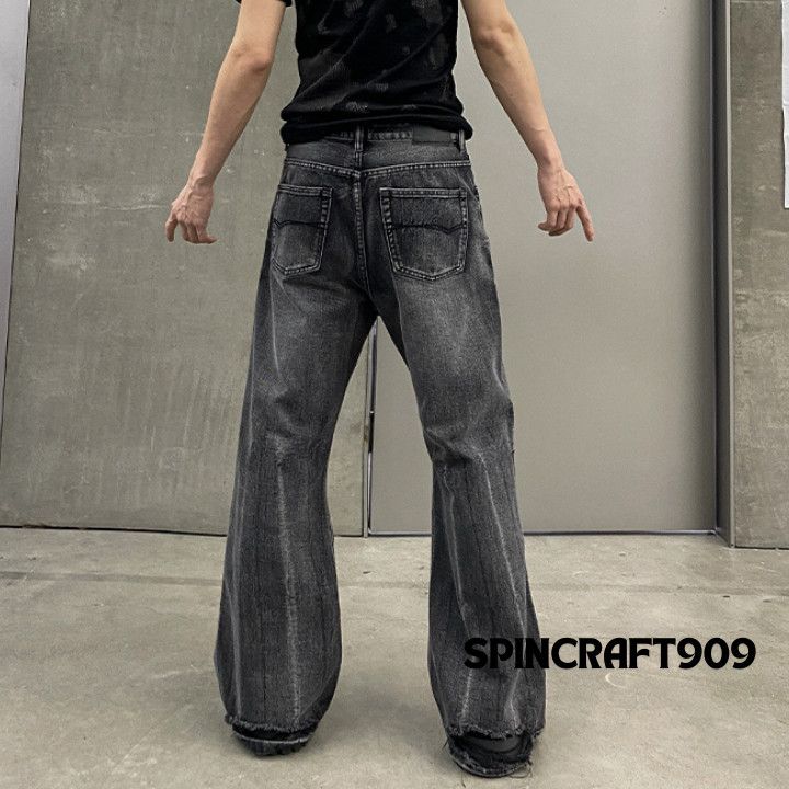 Jean Black Washed Stacked Denim Jeans Size US 32 / EU 48 - 4 Thumbnail