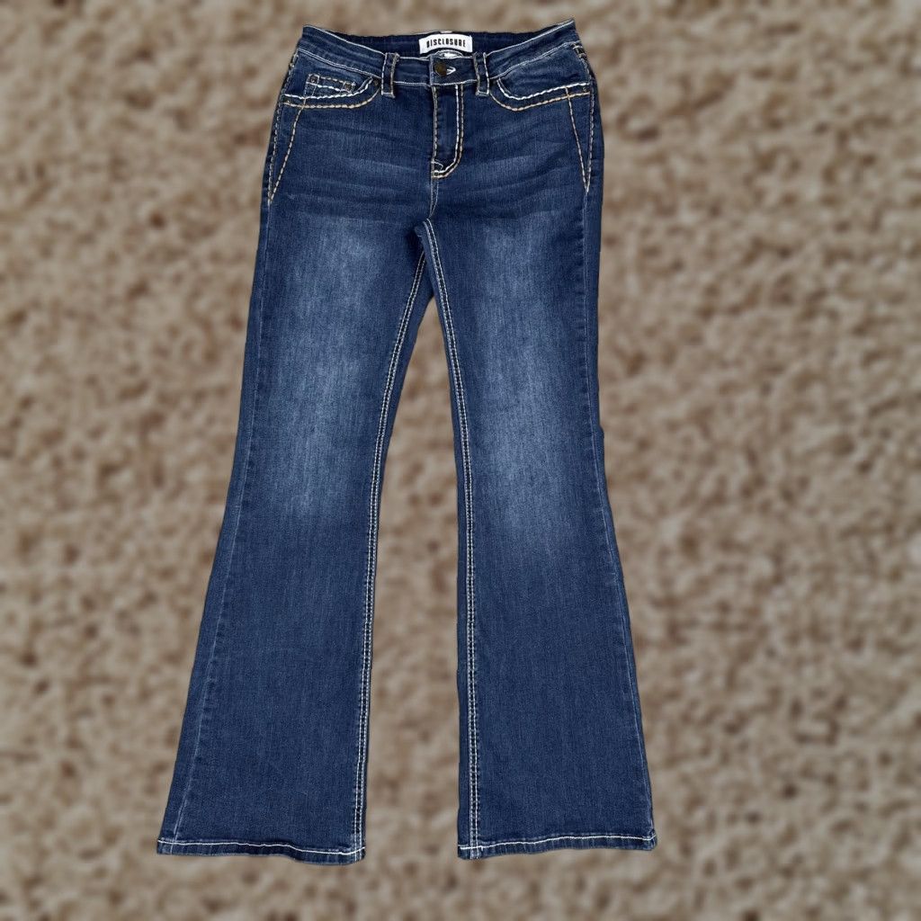 Vintage Disclosure Bootcut Jeans Juniors 7/28 Blue Medium Wash Low Rise Stretch 26x29 Size 28" / US 6 / IT 42 - 1 Thumbnail