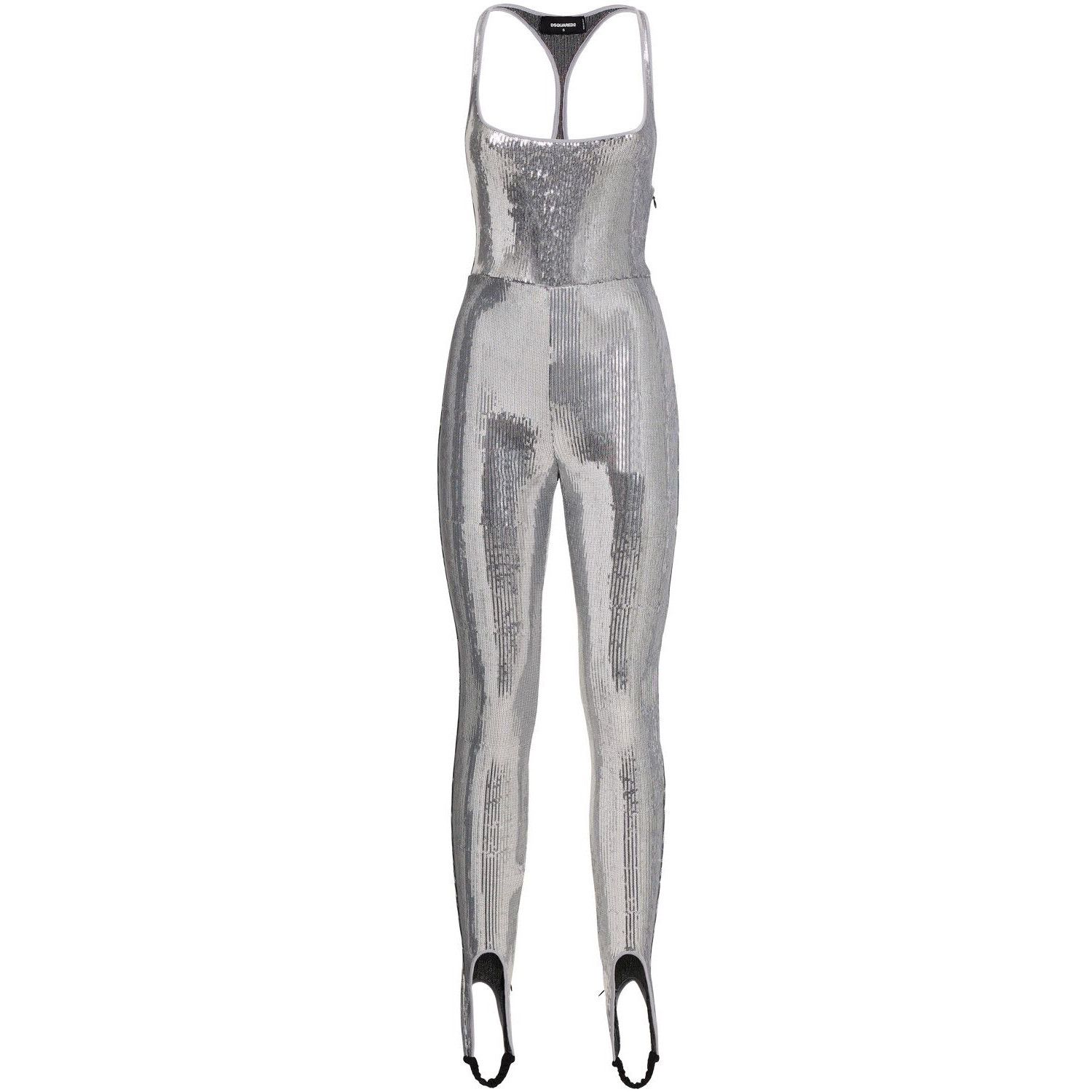 Dsquared2 DSQUARED2 Silver Sequined Jumpsuit New & Authentic (Women's Size XS / US 0-2 / IT 36-38 - 1 Preview