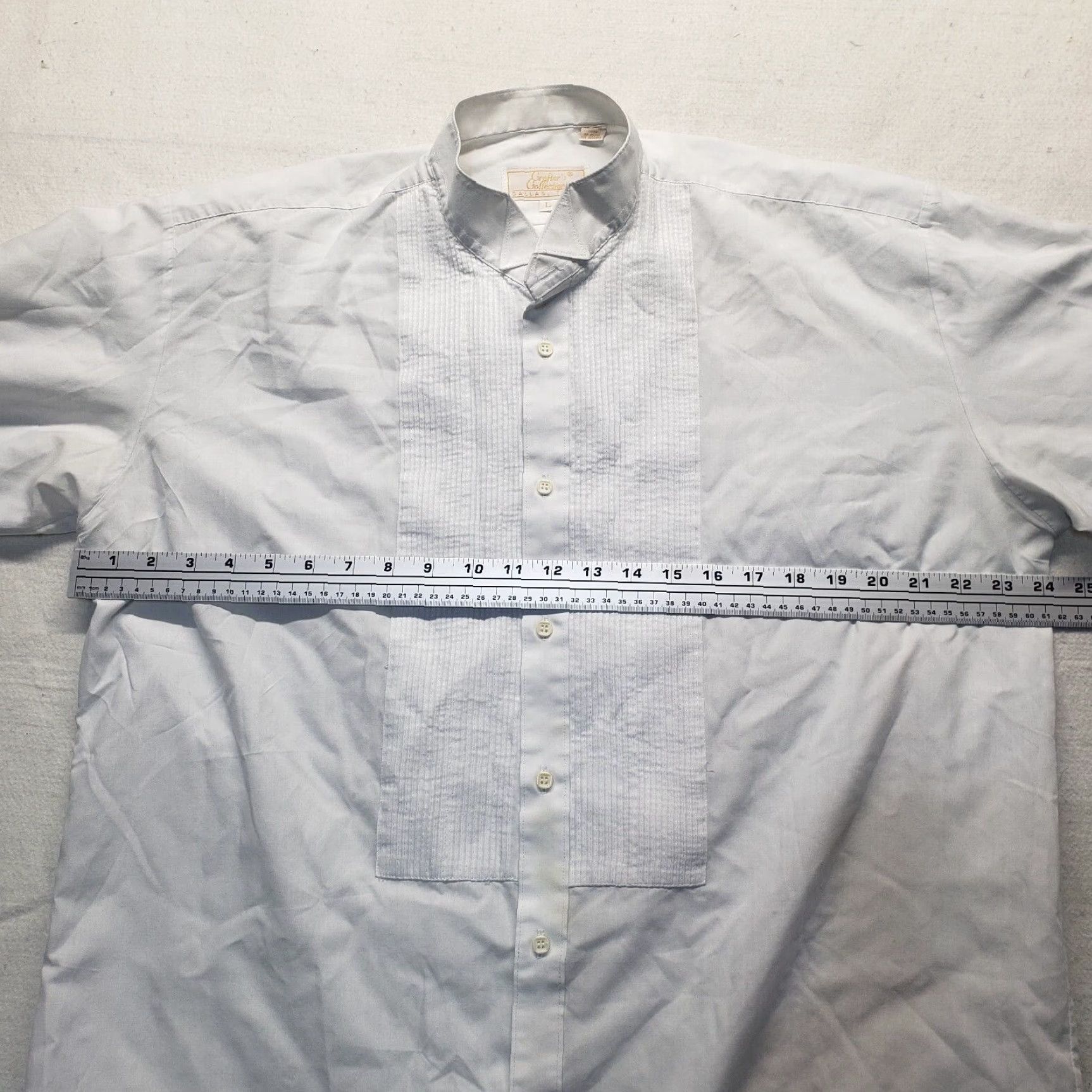 Vintage Crafter's Collection White Tuxedo Shirt Dress Shirt Men L Large Adult Texas Theme Glitter Tree Print Southwest Design Casual Party/Cocktail Size US L / EU 52-54 / 3 - 5 Thumbnail