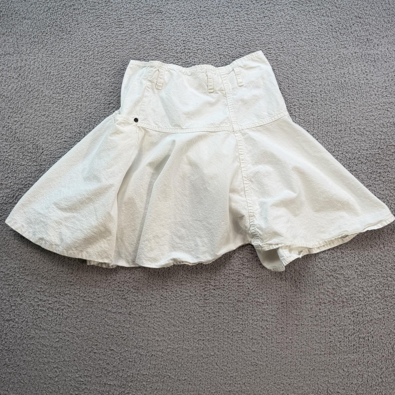 Cotton Traders Vintage 90s White Prairie Midi Skirt 27 Made in USA Womens M Size 28" / US 6 / IT 42 - 2 Thumbnail