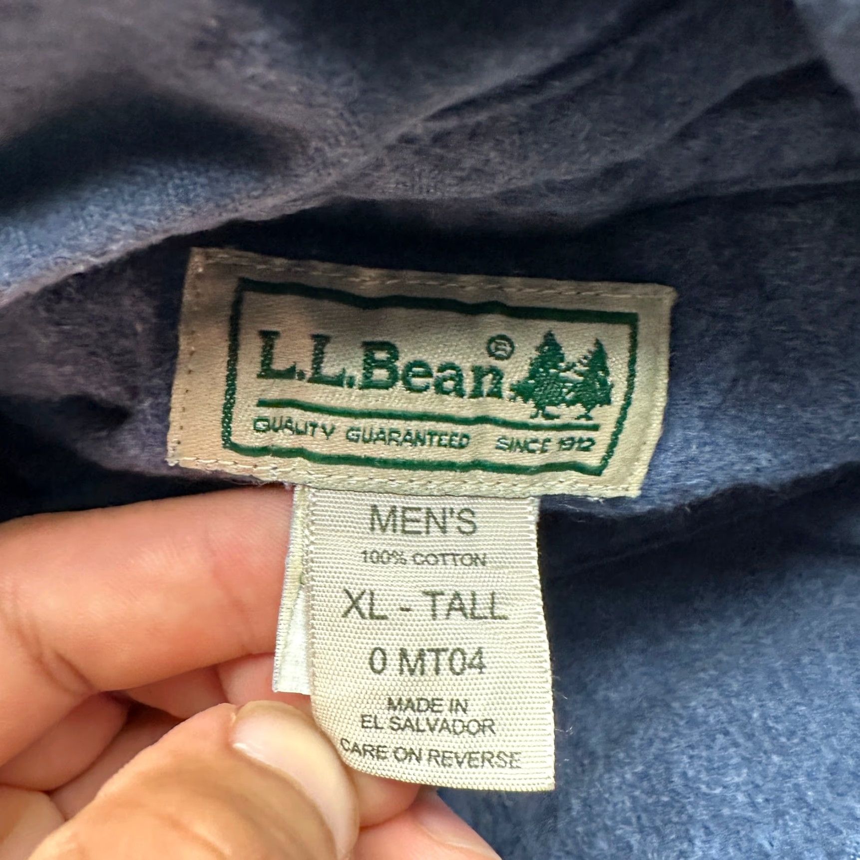 Vintage VINTAGE LL Bean MT04 Chamois Flannel Shirt Mens XL Tall Long Sleeve Blue Pocket Size US XL / EU 56 / 4 - 2 Thumbnail