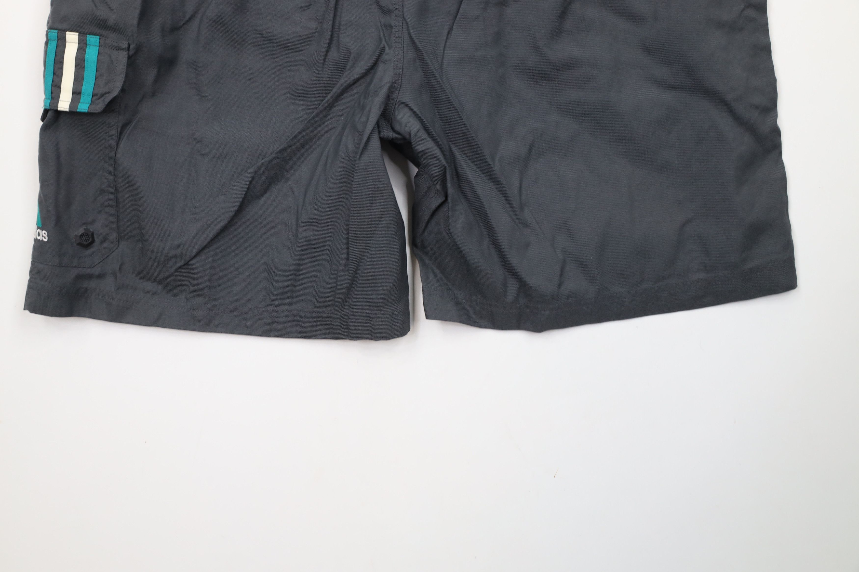 Adidas × Vintage Vintage 90s Adidas Out Striped Lined Shorts Swim Trunks Gray Size US 38 / EU 54 - 13 Thumbnail