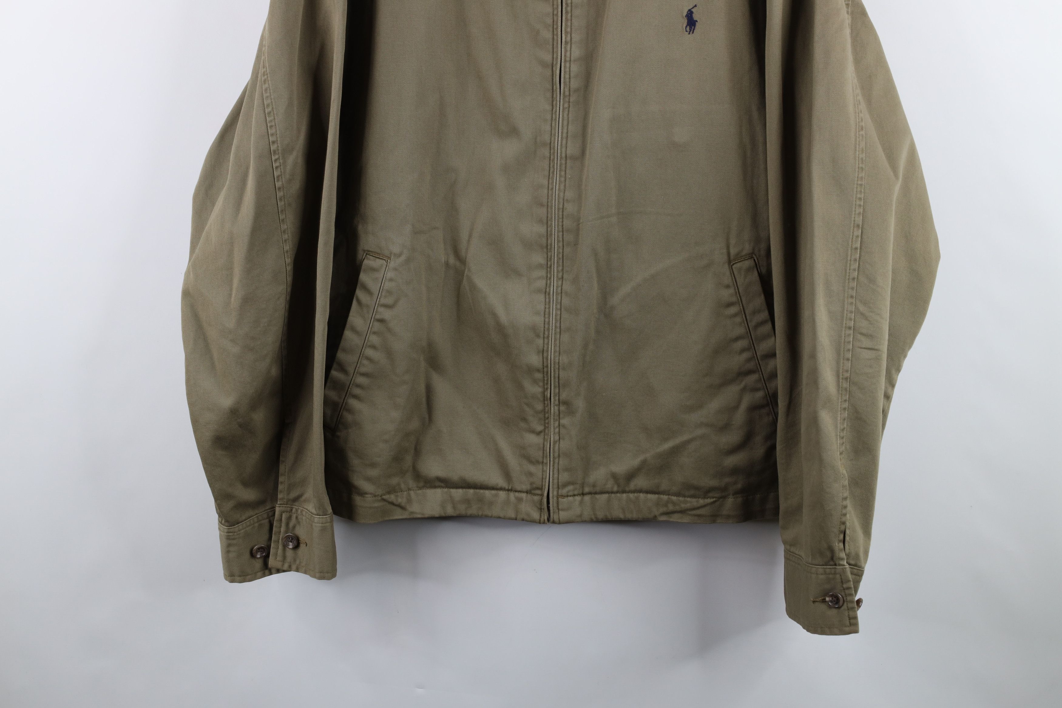 Ralph Lauren × Vintage Vintage 90s Ralph Lauren Full Zip Bomber Jacket Breen Cotton Size US XXL / EU 58 / 5 - 3 Thumbnail