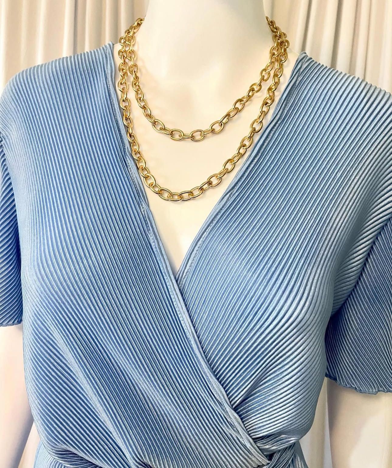 Designer Chic Wrap Jumpsuit in Light Blue - S Size 28" / US 6 / IT 42 - 3 Thumbnail
