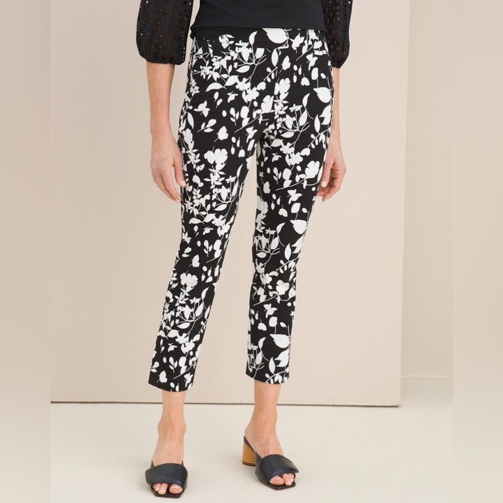 Chicos NWT New Chico's Brigitte Floral Slim Ankle Pants Size 0 US Size 27" / US 4 / IT 40 - 2 Thumbnail
