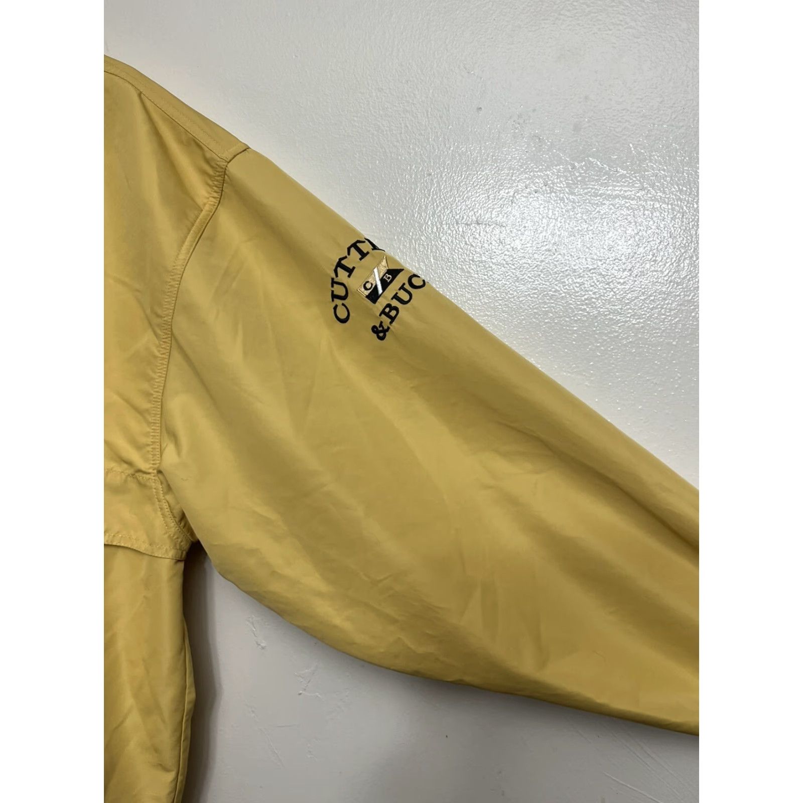 Cutter & Buck Cutter & Buck Windbreaker Mens L Yellow Logo Solid Full Zip Jacket Size US L / EU 52-54 / 3 - 6 Thumbnail