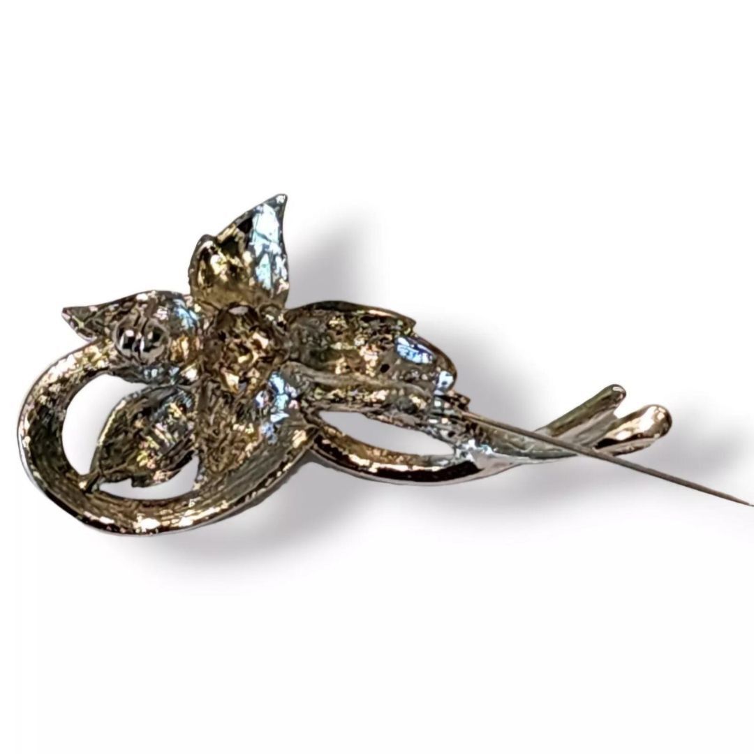 Other Purple & Clear Rhinestone Floral Bouquet Brooch Silver Tone Size ONE SIZE - 3 Thumbnail