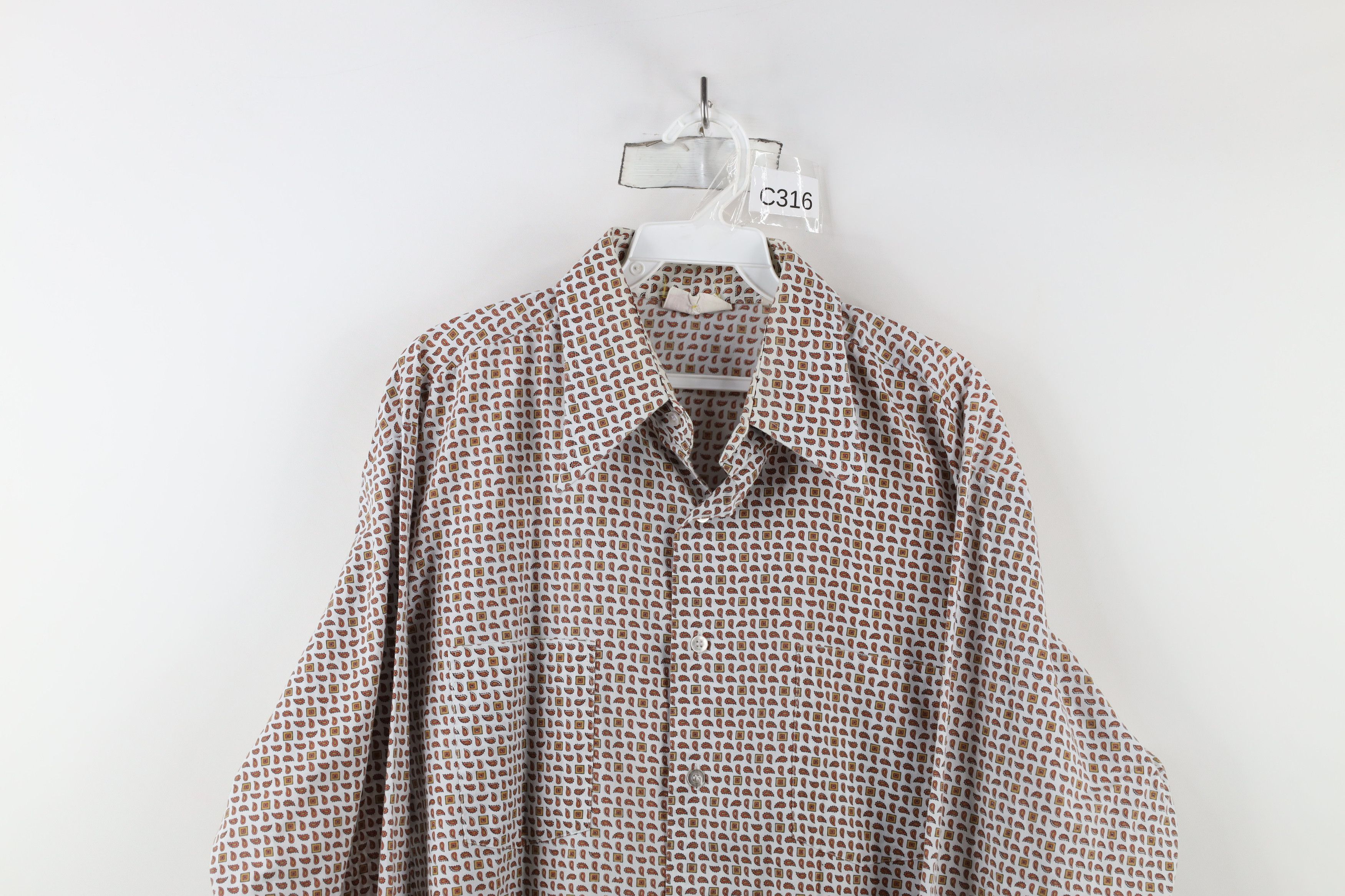 Vintage Vintage 60s 70s Streetwear Geometric Collared Button Shirt Size US L / EU 52-54 / 3 - 2 Thumbnail