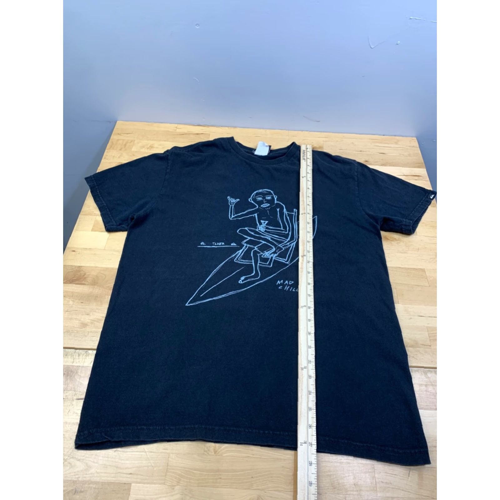 Quiksilver VINTAGE Quiksilver Shirt Mens L Black Cotton Graphic Print Short Sleeve Crew Neck Surf Art Y2K 11629 Mens Size US L / EU 52-54 / 3 - 4 Thumbnail