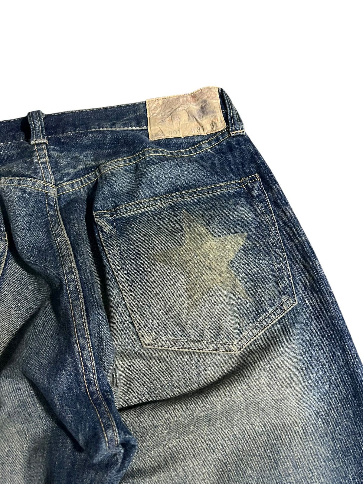 Sugar Cane VINTAGE SUGAR CANES LOT 901 DISTRESS SELVEDGE JEANS Size US 31 - 13 Thumbnail