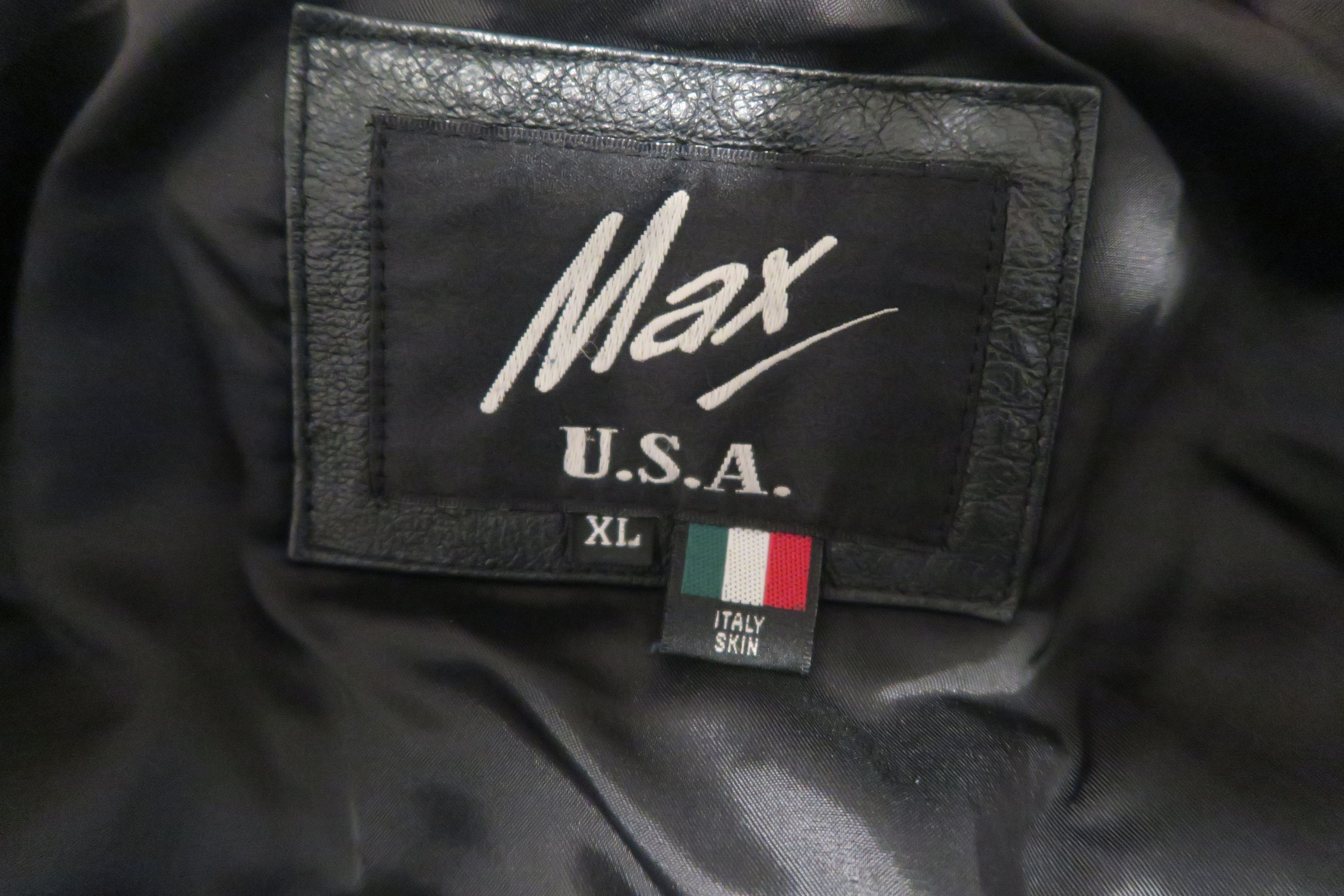 Genuine Leather × Vintage VTG 90s Max USA Leather Jacket Patterned Indian Head Size US XL / EU 56 / 4 - 7 Thumbnail