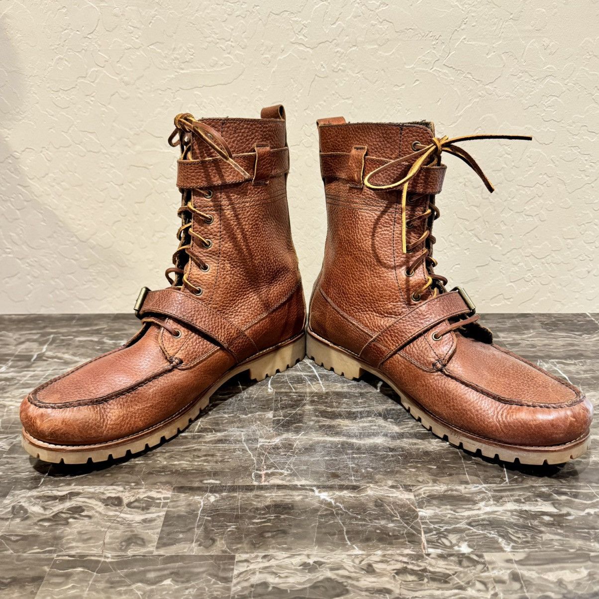 Polo Ralph Lauren Polo Ralph Lauren Radbourne Leather Buckled Combat Boots Size US 14 / EU 47 - 9 Thumbnail