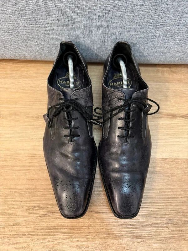 Other Harris Firenze 1913 Handmade Oxford Broque LeatherCroc 10 44 Size US 11 / EU 44 - 4 Thumbnail