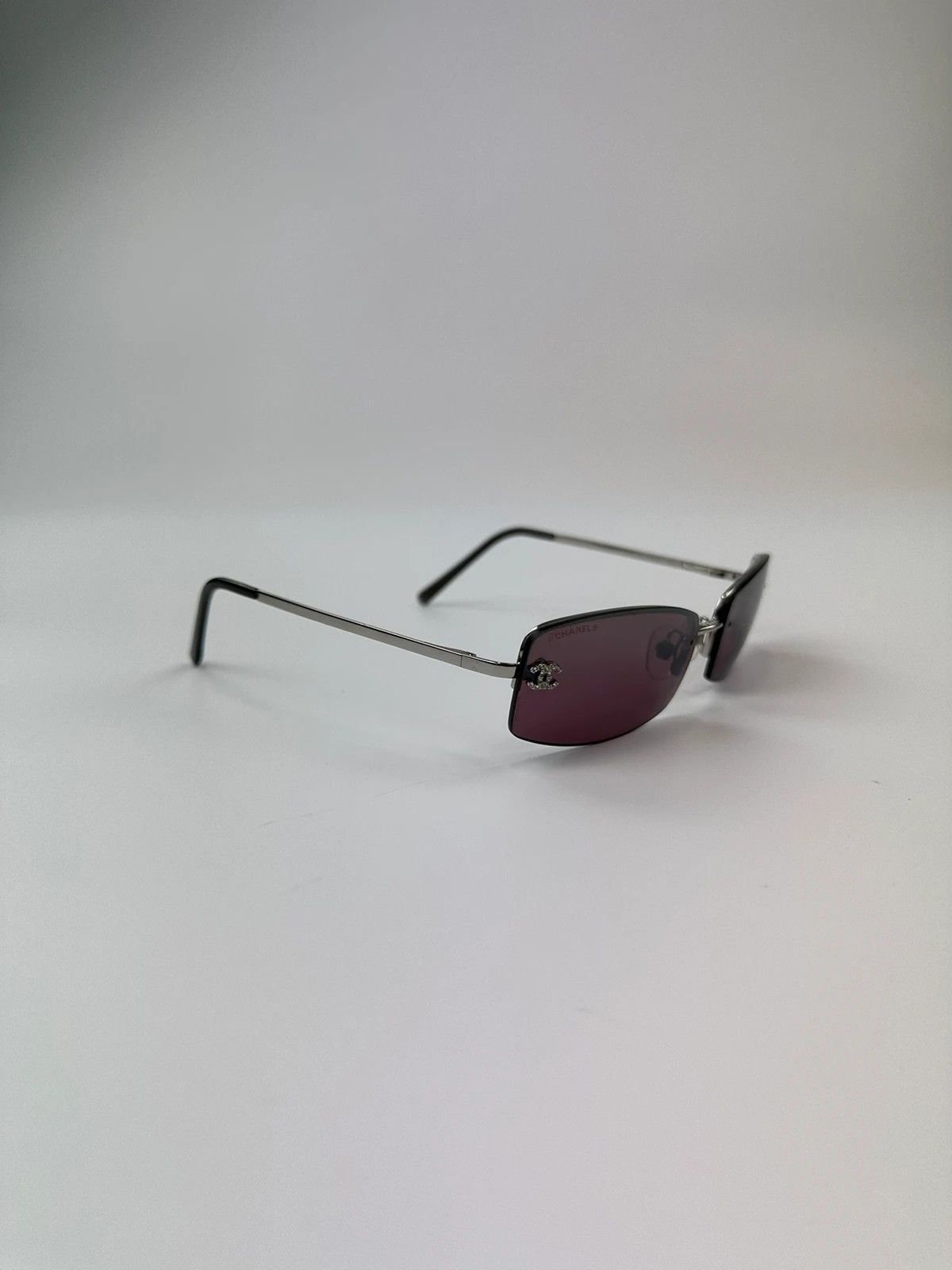 Chanel Chanel Purple Sunglasses Frame Rimless Strass Size ONE SIZE - 2 Thumbnail