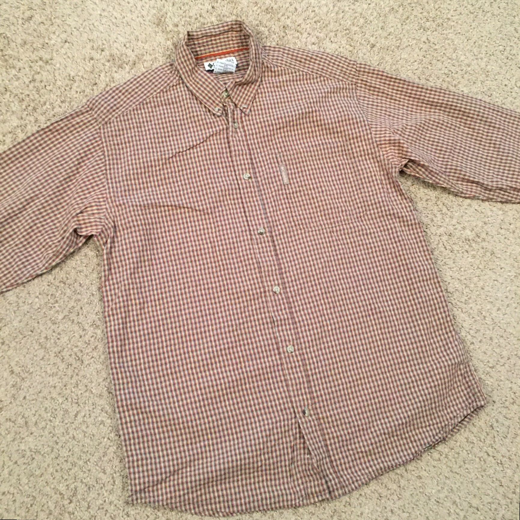 Vintage Columbia Shirt Mens Large Beige Plaid Long Sleeve Button-Down Outdoor Casual Size US L / EU 52-54 / 3 - 5 Thumbnail