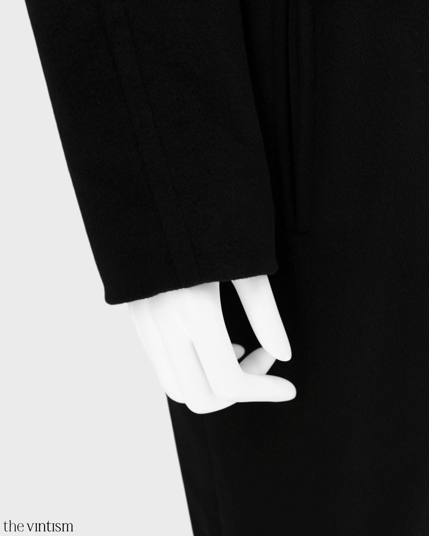 Escada Escada Vintage Black Long Coat in Llama, Alpaca Blend Size L / US 10 / IT 46 - 7 Thumbnail