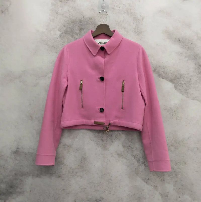 Valentino Valentino Pink Wool Jacket for Women 0089 Size L / US 10 / IT 46 - 1 Thumbnail