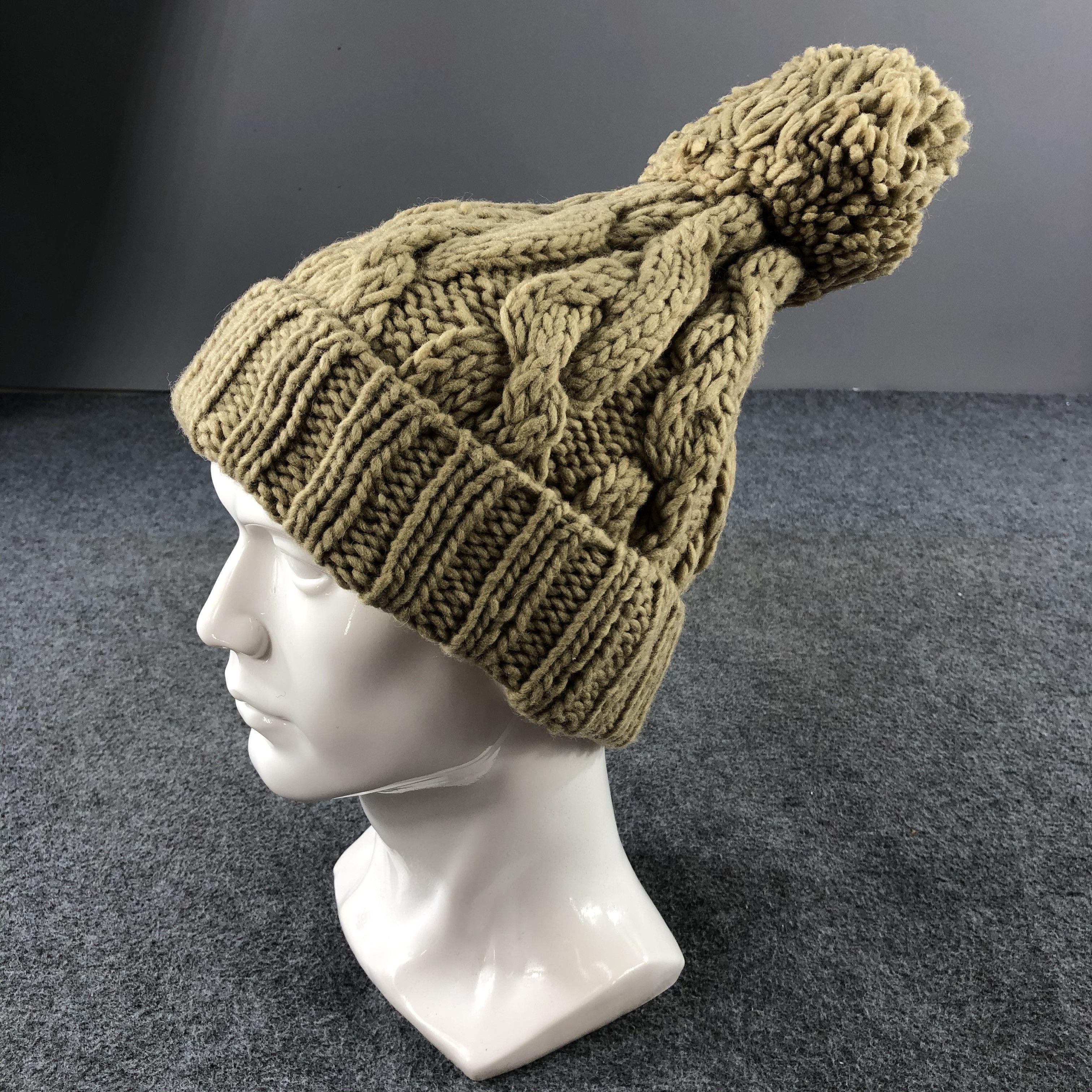 Japanese Brand Unknown Cable Knit Bobble Beanie Snowcap Snow Hat B455 Size ONE SIZE - 2 Thumbnail