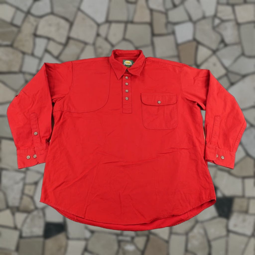 Vintage Cabelas Shirt Mens Large Red Pullover Shooting Hunting Padded Shoulder Roll Tab Size US L / EU 52-54 / 3 - 1 Thumbnail