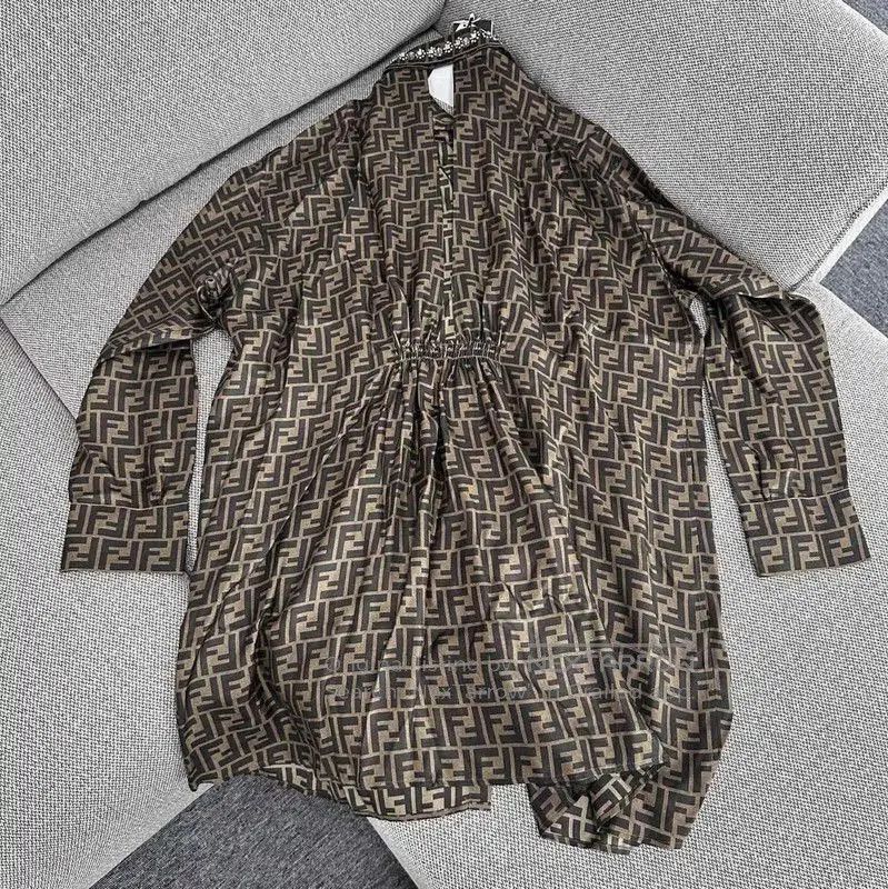 Fendi Fendi Khaki XXL Women's Dress . Size XXL / US 16-18 / IT 52-54 - 3 Thumbnail