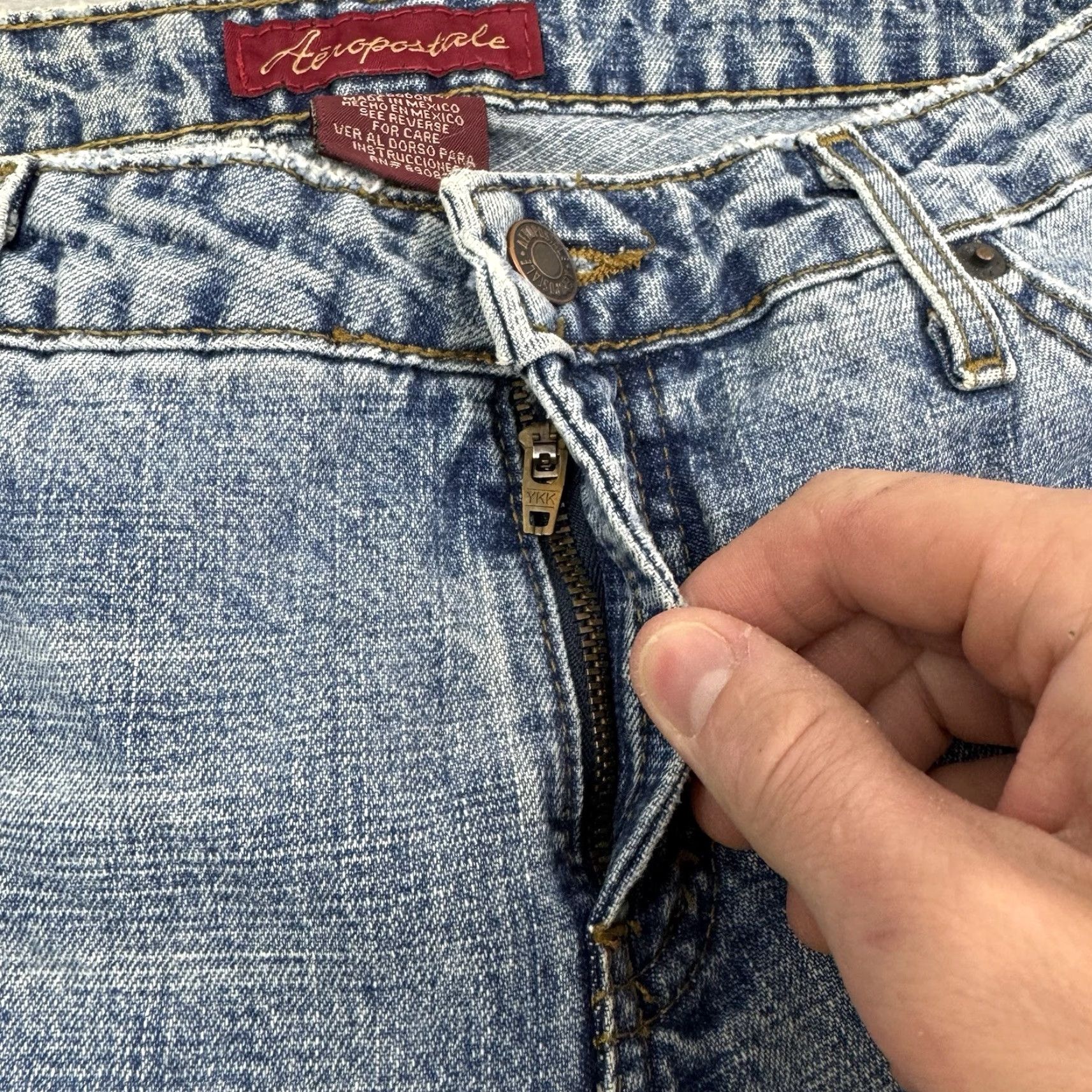 Vintage VINTAGE Y2K Aeropostale Flare Bootcut Jeans Womens 11/12 Long Hipster Hippie Blue Size 32" / US 10 / IT 46 - 4 Thumbnail