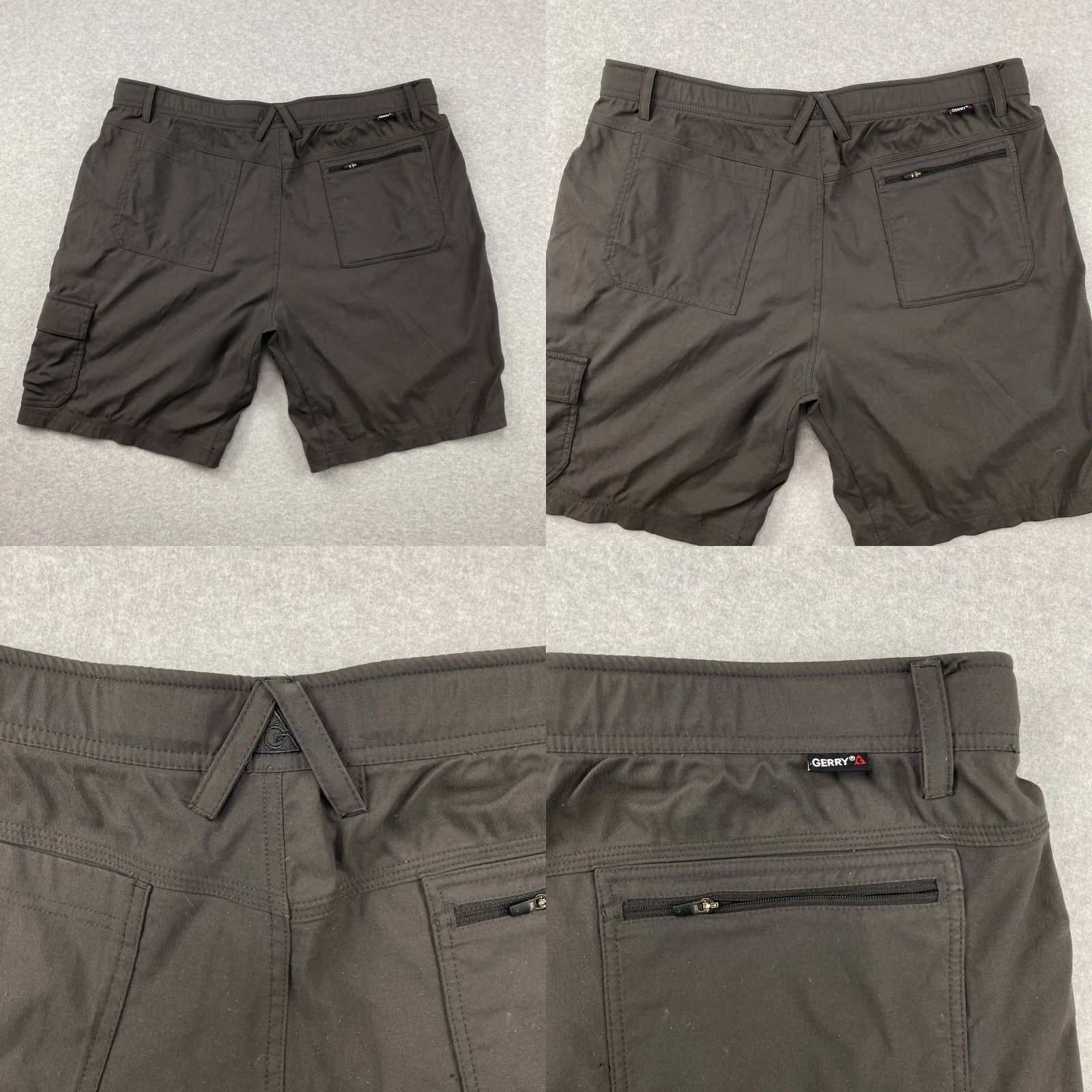 Vintage Gerry Cargo Shorts Mens 40 Brown Nylon Stretch Breathable Hiking Outdoors Casual Travel Cargo Pocket 42 Waist Zipper Logo Button Pants Womens? Size US 40 / EU 56 - 9 Thumbnail