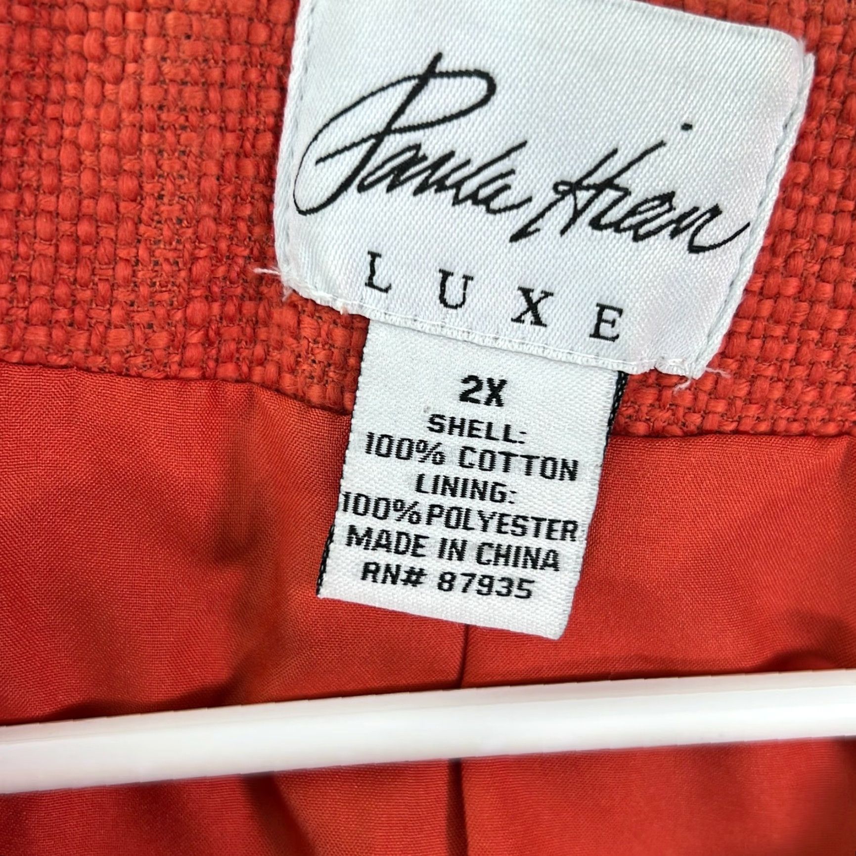 Vintage VINTAGE Paula Hian Jacket Women Orange 2X Plus Embroidered Tweed Embroidered Jacket Casual 90s? Size XXL / US 16-18 / IT 52-54 - 6 Thumbnail