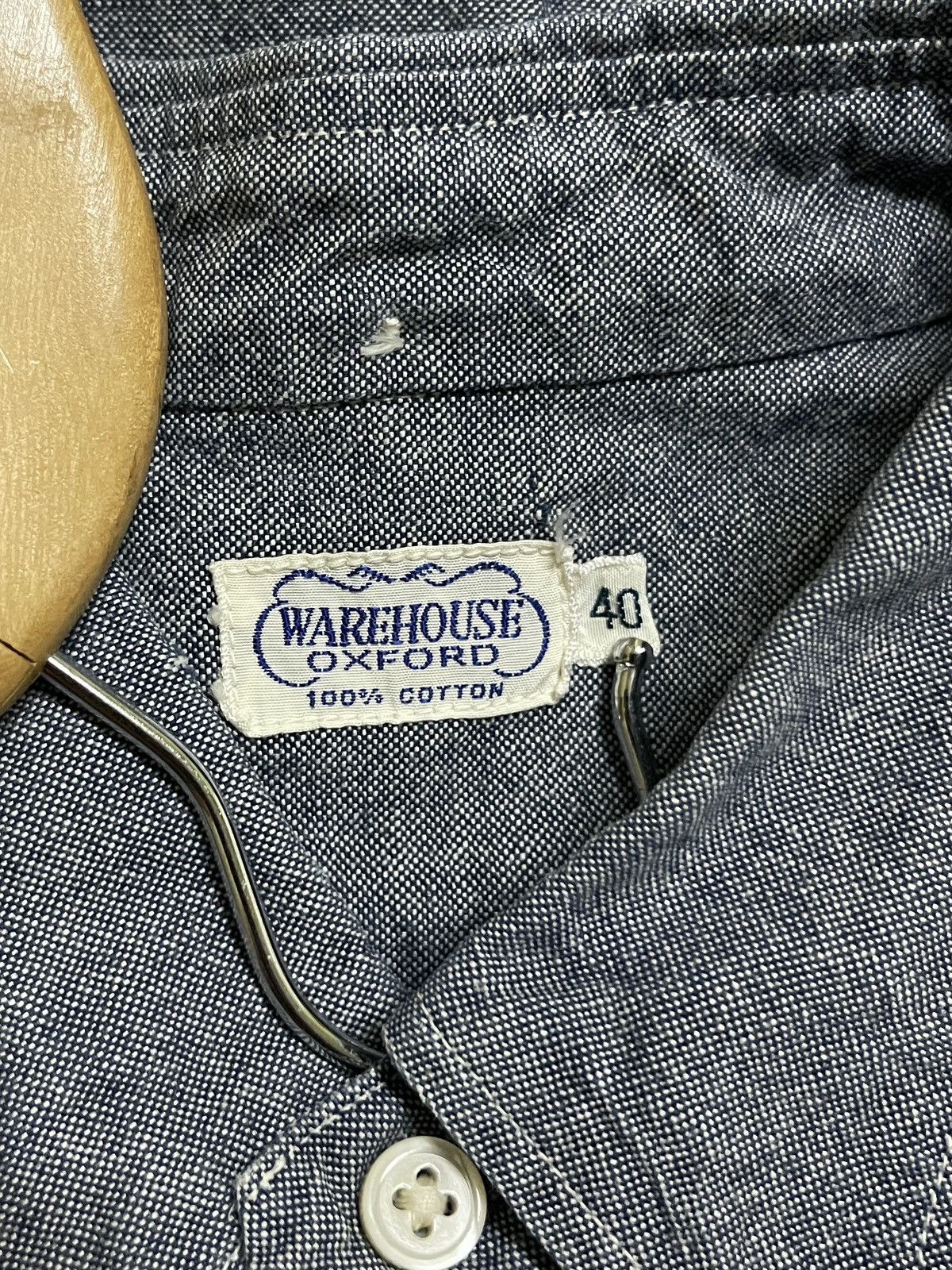 Japanese Brand Warehouse Casual Button Down Chambray Shirt 40 Size US M / EU 48-50 / 2 - 13 Thumbnail