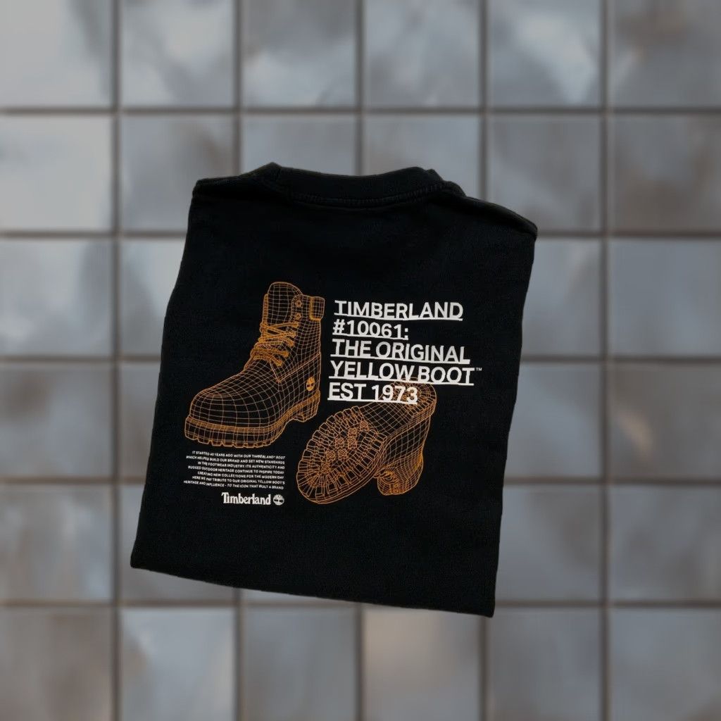 Timberland VINTAGE Timberland T-Shirt Boots Pocket Diagram Black Sz. S Mens Size US S / EU 44-46 / 1 - 1 Thumbnail