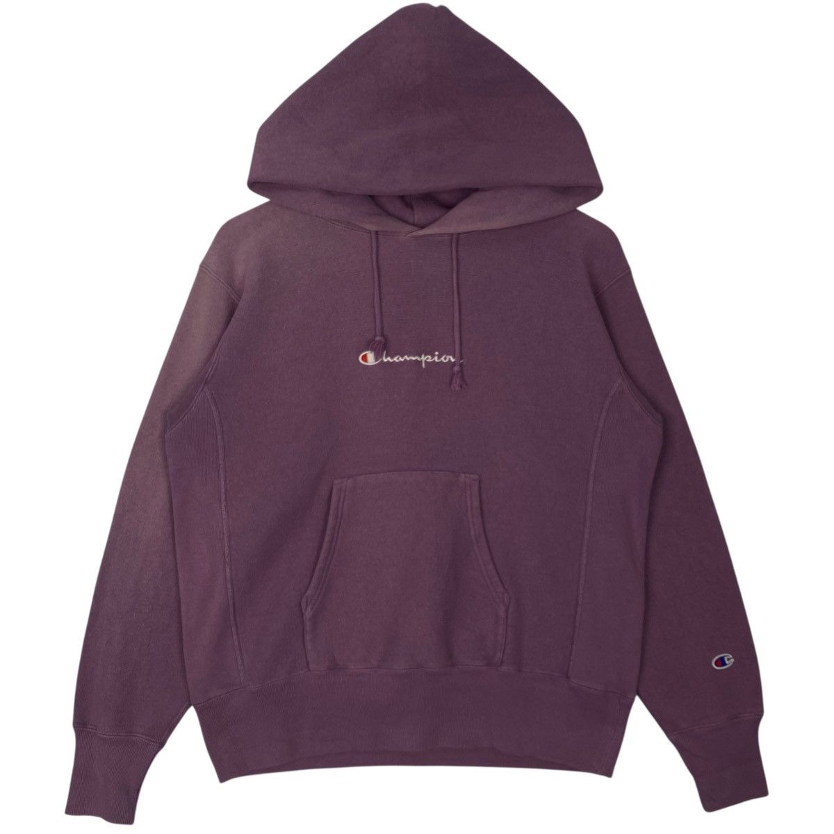 Vintage Vintage Champion Hoodie Sweater Sun Faded Maroon Embroidery Size US M / EU 48-50 / 2 - 1 Thumbnail