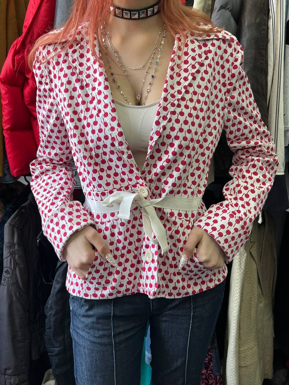 Moschino Moschino cherry Overprinted vintage blazer jacket Size XL / US 12-14 / IT 48-50 - 2 Thumbnail
