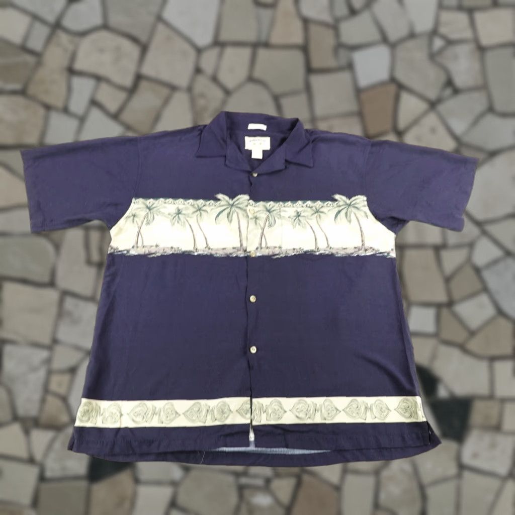 Vintage VINTAGE Bamboo Cay Shirt XL Blue Floral Hawaiian Camp Button-Up Mens Size US XL / EU 56 / 4 - 1 Thumbnail