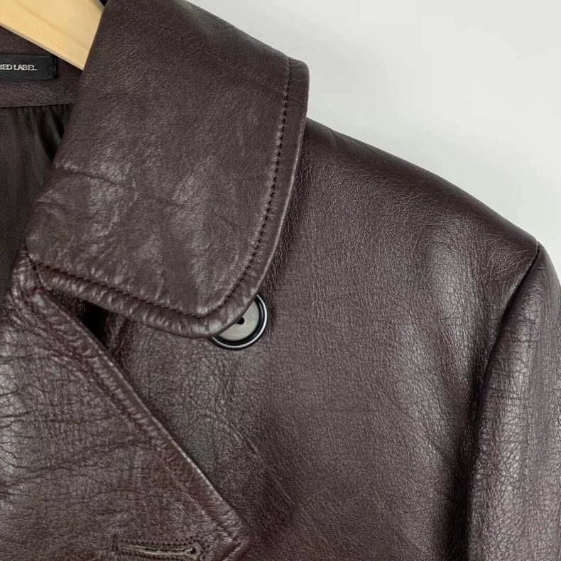 Y's Y's Leather jacket in brown asymmetric design jacket Size US L / EU 52-54 / 3 - 4 Thumbnail
