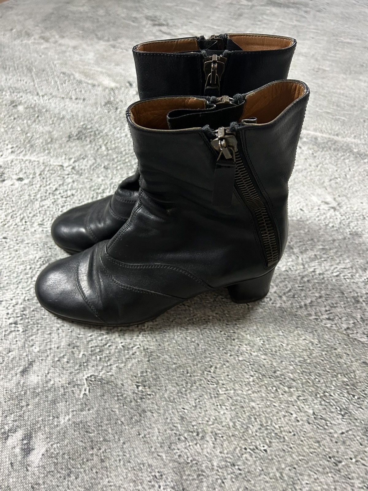 Chloe Lexie Shoes Leather Heels Zipper Boots