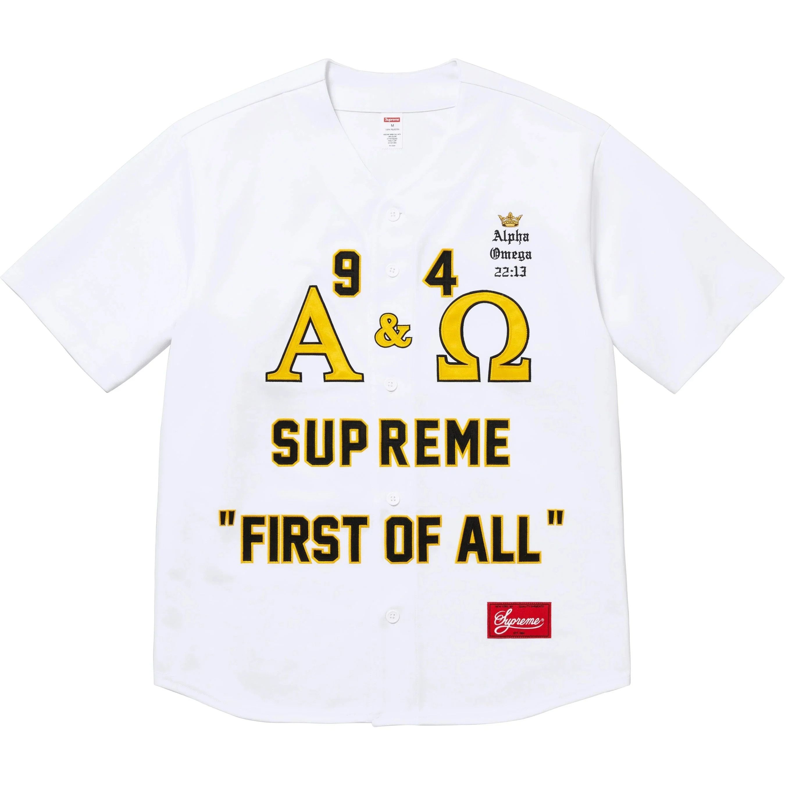 Supreme Supreme Alpha Omega Baseball Jersey Size US XXL / EU 58 / 5 - 1 Thumbnail