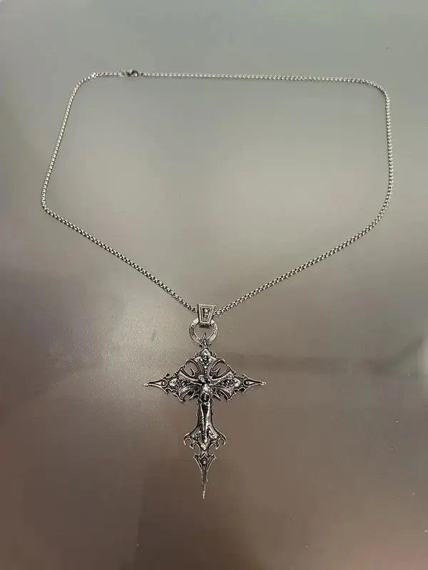 Japanese Brand Gothic Skeleton Cross Necklace Size ONE SIZE - 2 Thumbnail