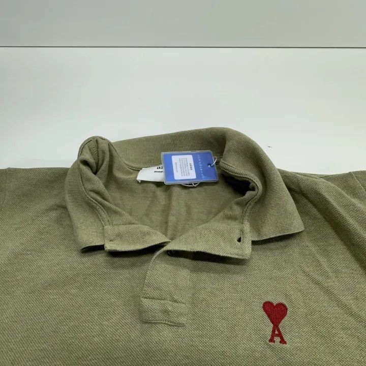 AMI AMIPARIS Cotton Fit Green Polo Shirt -2507 Size US L / EU 52-54 / 3 - 6 Thumbnail