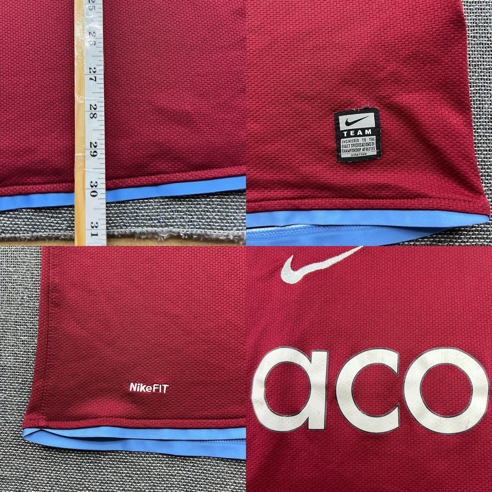 Nike Aston Villa Nike Shirt Jersey Football Mens XL Multicolor Short Sleeve Pullover Round Neck Quick Dry Moisture Wicking 2008 2009 Home Size XL Mens Size US XL / EU 56 / 4 - 9 Thumbnail