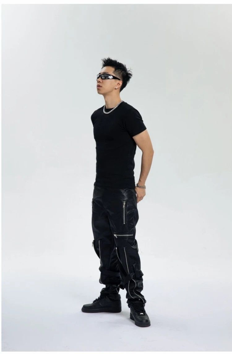 Leather × Vintage Cool Black Pu Leather Pants Men Size US 32 / EU 48 - 6 Thumbnail