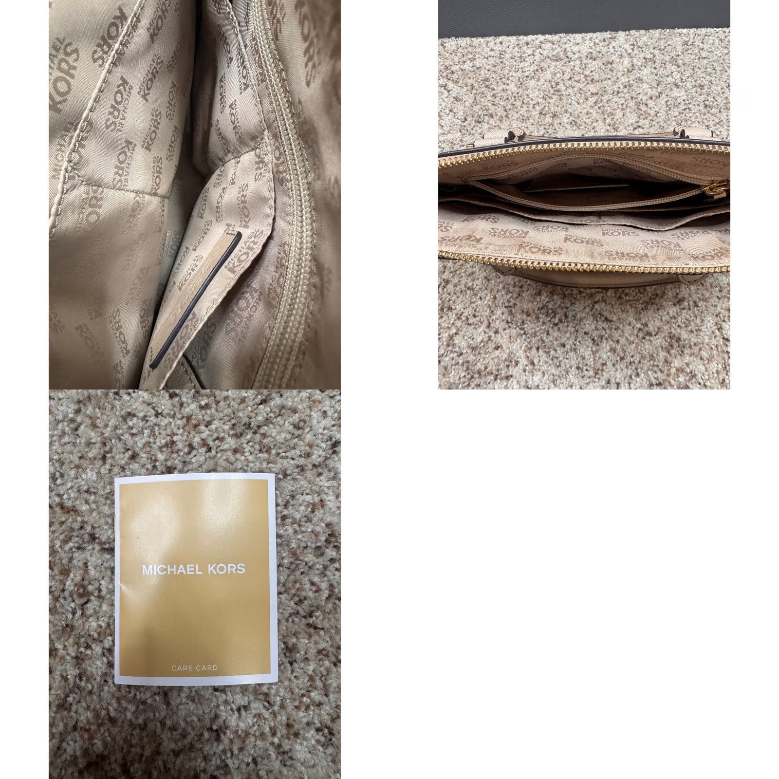 Michael Kors Michael Kors Satchel Womens Beige Gold Saffiano Leather Dome Bag Small Size ONE SIZE - 8 Thumbnail