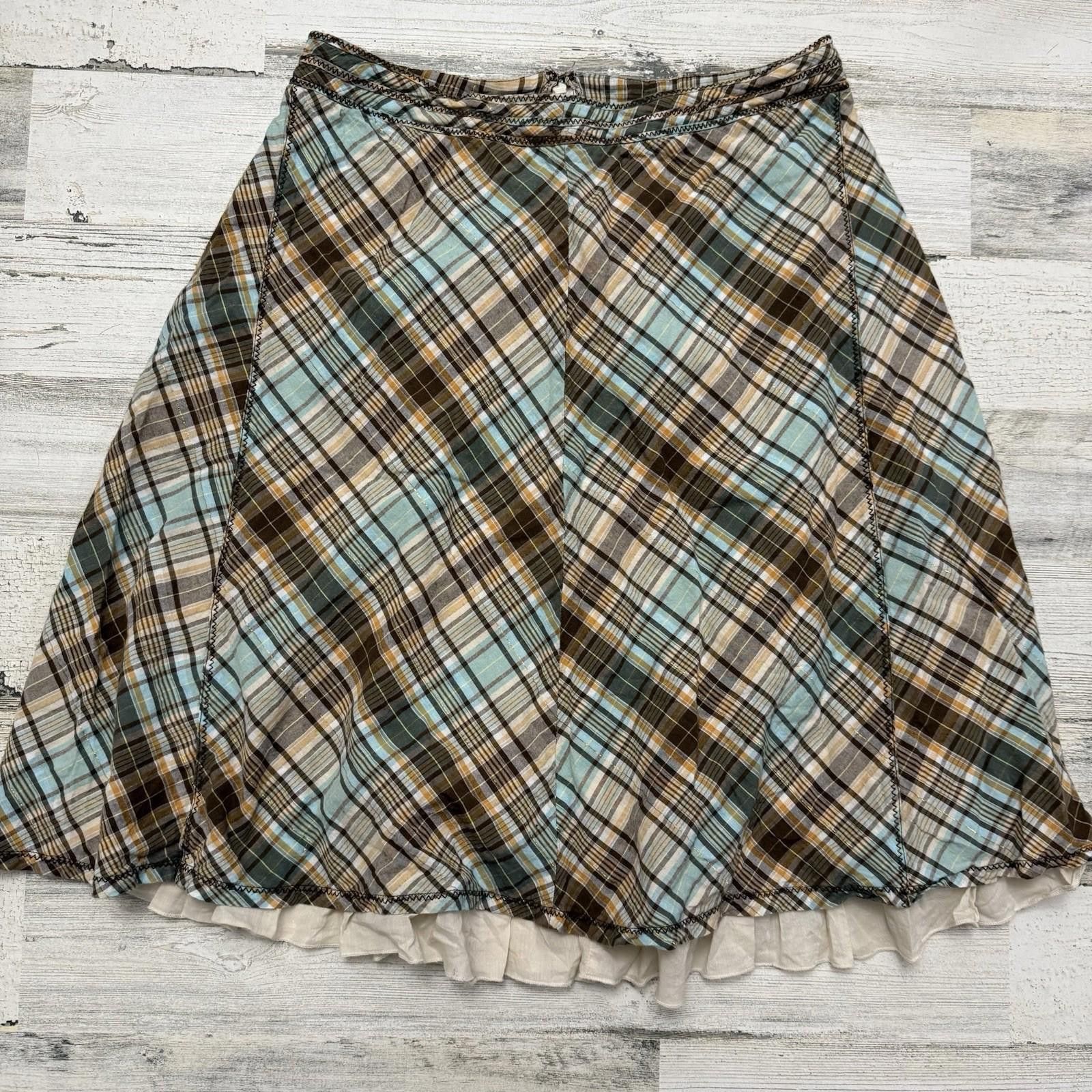 IENKI IENKI Y2k plaid flare mid cotton skirt Size 8 Size 30" / US 8 / IT 44 - 1 Thumbnail