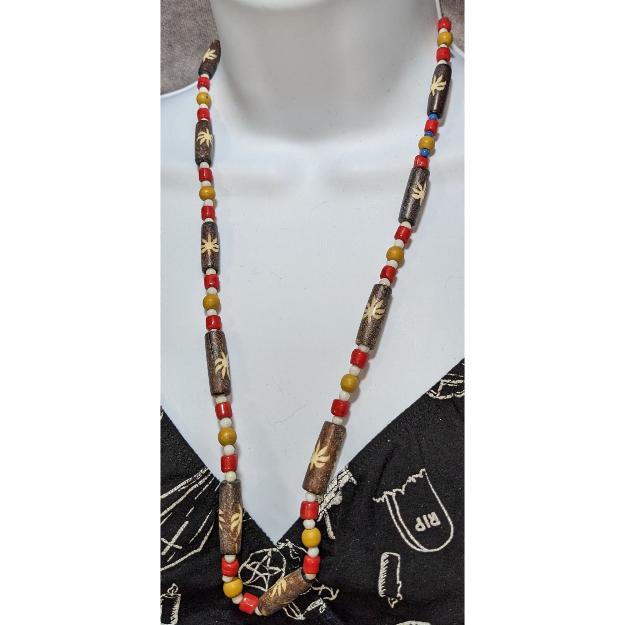 Other Vintage 90s Hand-Carved Wooden Beaded Necklace Size ONE SIZE - 5 Thumbnail