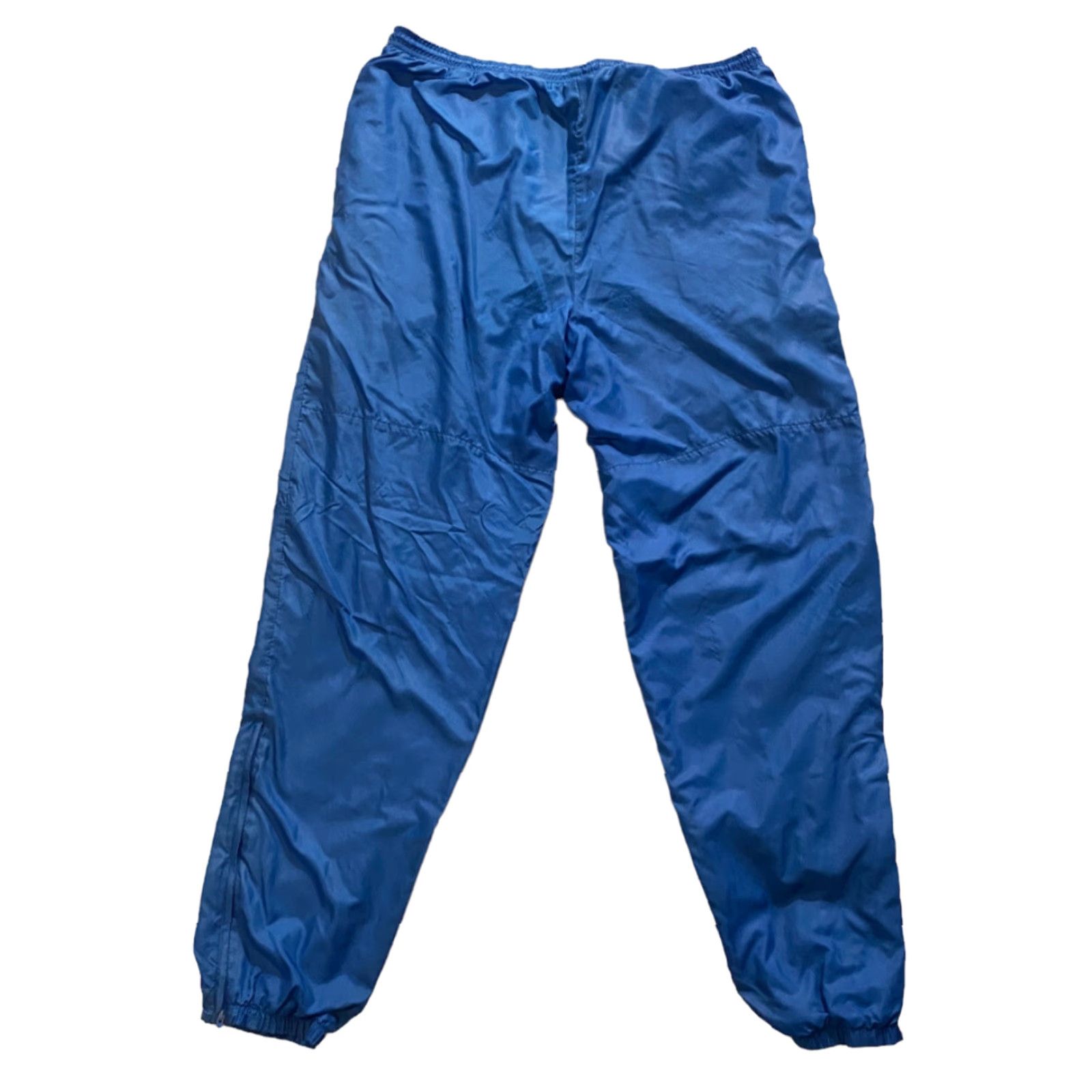 Nike VINTAGE Nike Windbreaker Jogger Pants Blue Lined Zip Legs Large Men 80s Activewear Size US 33 - 2 Thumbnail