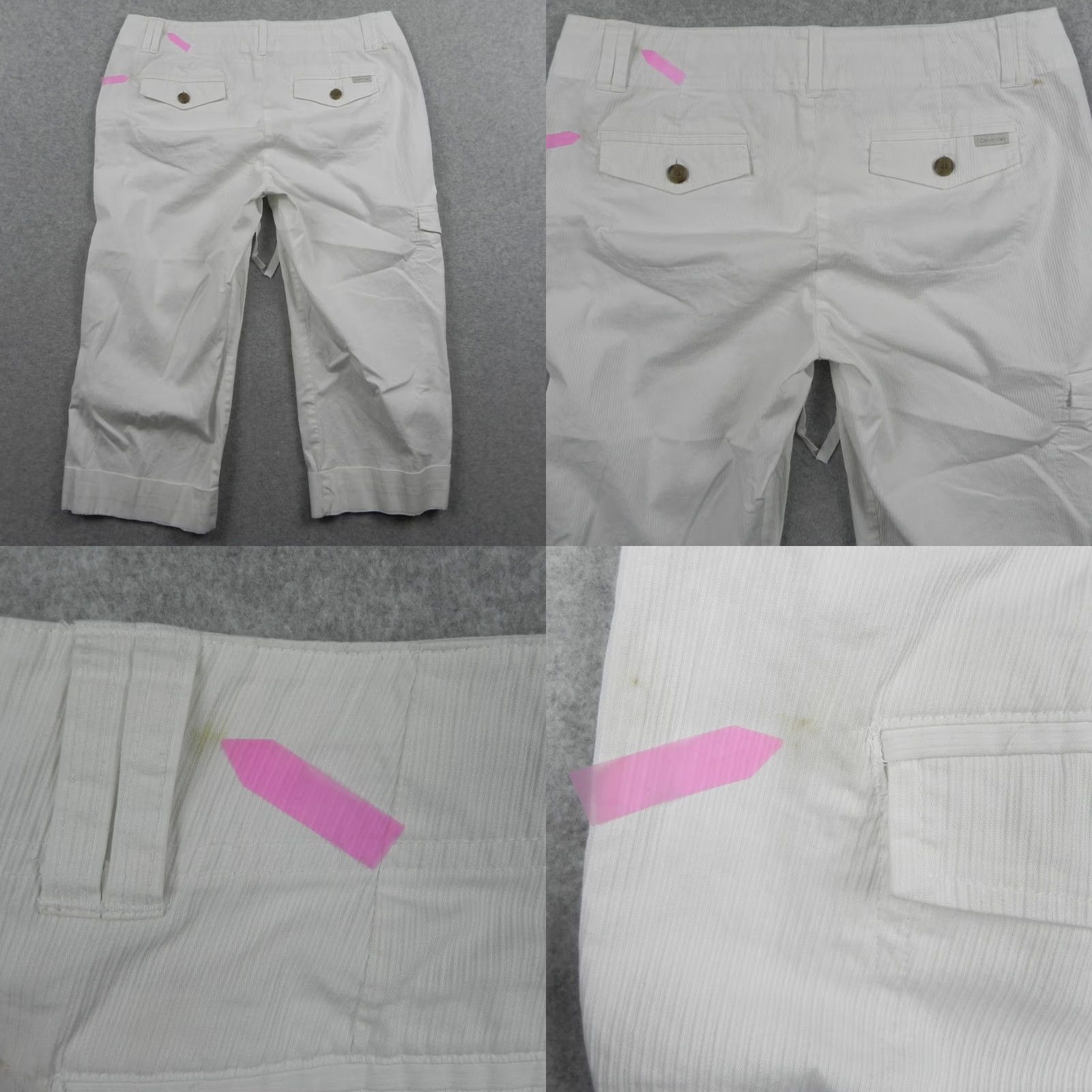 Calvin Klein Calvin Klein Pants Womens 10 Riley Capri Cargo White Flex Drawstring Pockets Size 32" / US 10 / IT 46 - 9 Thumbnail