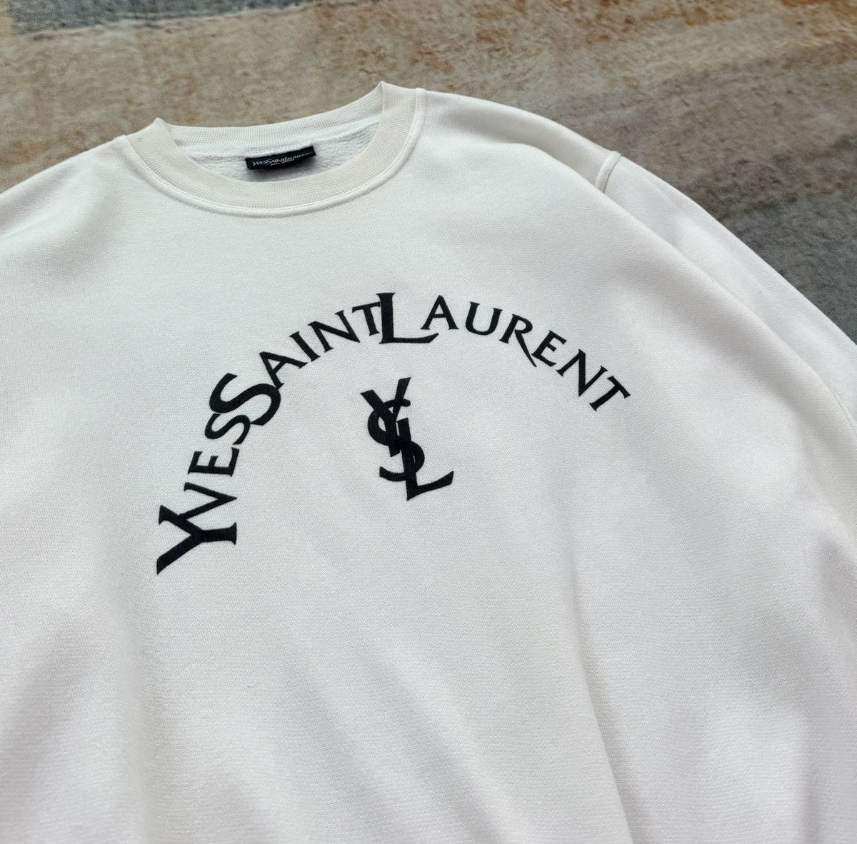 Yves Saint Laurent Vintage 90s Yves Saint Lauren Spell Out Logo Crewneck Size US L / EU 52-54 / 3 - 2 Thumbnail