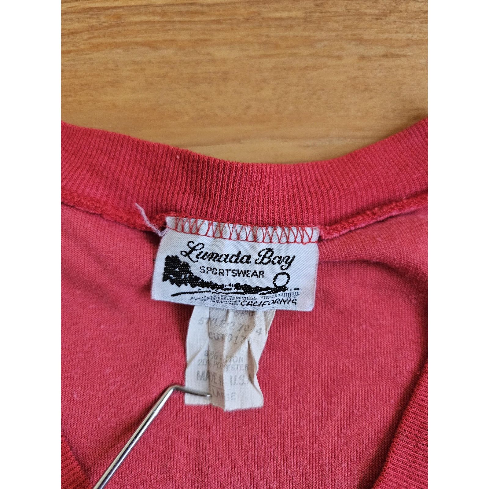 Other Terry Cloth Shirt, Lunada Bay, Womens Sz L Pink 1980s Size L / US 10 / IT 46 - 3 Thumbnail
