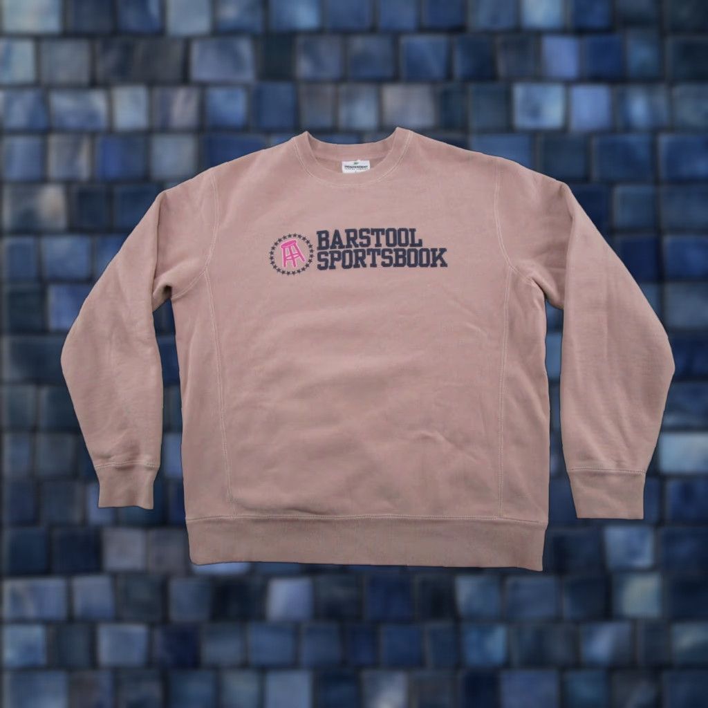 Vintage Barstool Sportsbook Sweatshirt Mens Size L Pink Crew Neck Pullover Heavy Cotton Blend Fleece Logo Vintage: No Size US L / EU 52-54 / 3 - 1 Thumbnail